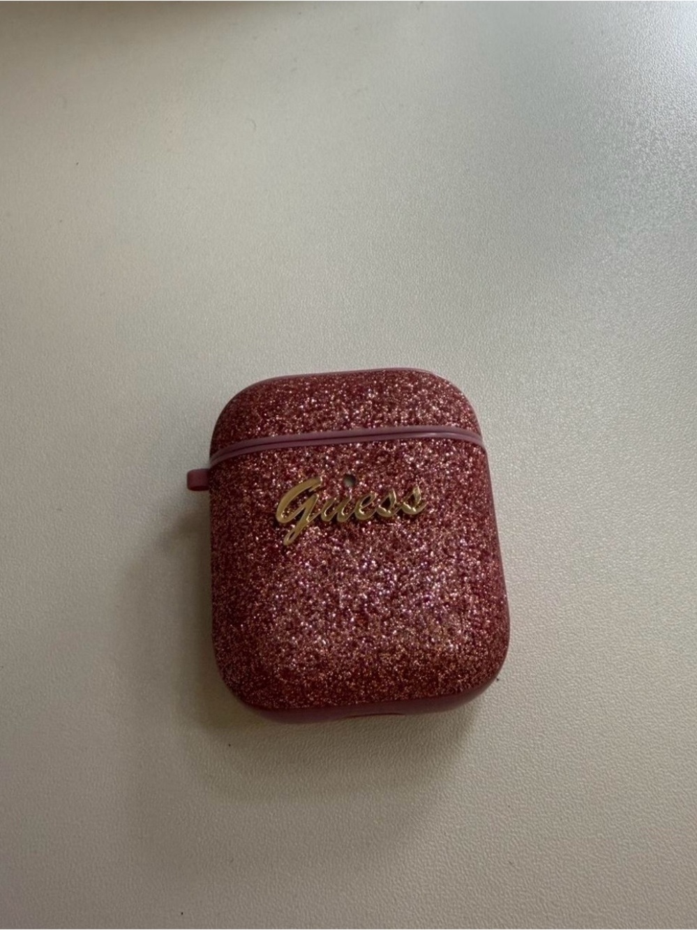 Guess Sparkle AirPods Case - Rose Glitter